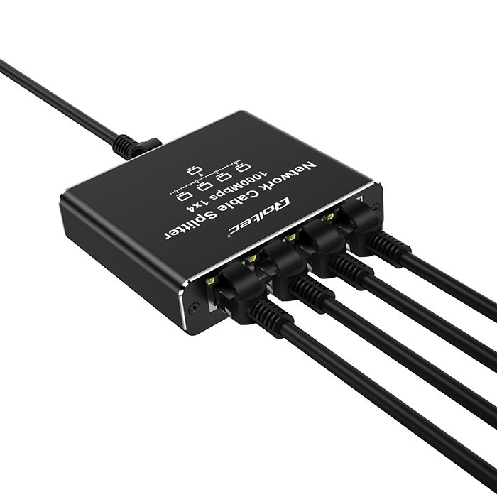 Razdelilnik Ethernet mini SWITCH 1x4 RJ45, 1000Mb/s, USB-C, aluminijasto ohišje 6