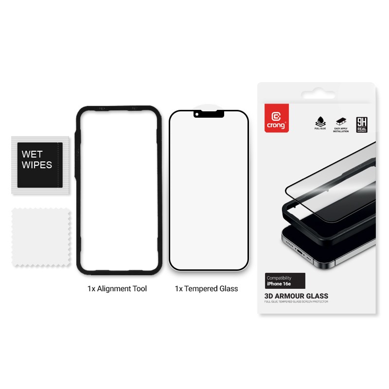 Steklo 3D Armour Glass za iPhone 17e/16e/14/13 + okvir 2