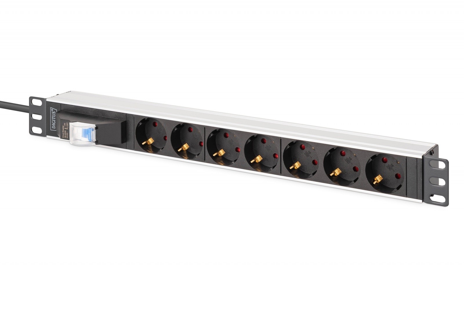 Napajalna PDU letev za RACK 19" (7x Schuko), s stikalom, 1.8m kabel 3