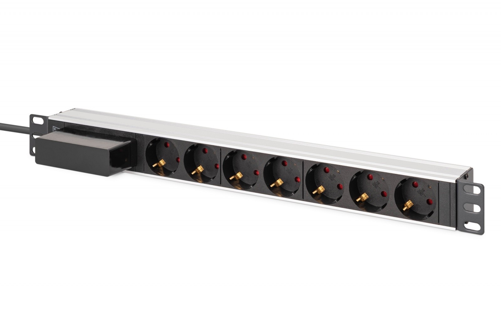Napajalna PDU letev za RACK 19" (7x Schuko), s stikalom, 1.8m kabel