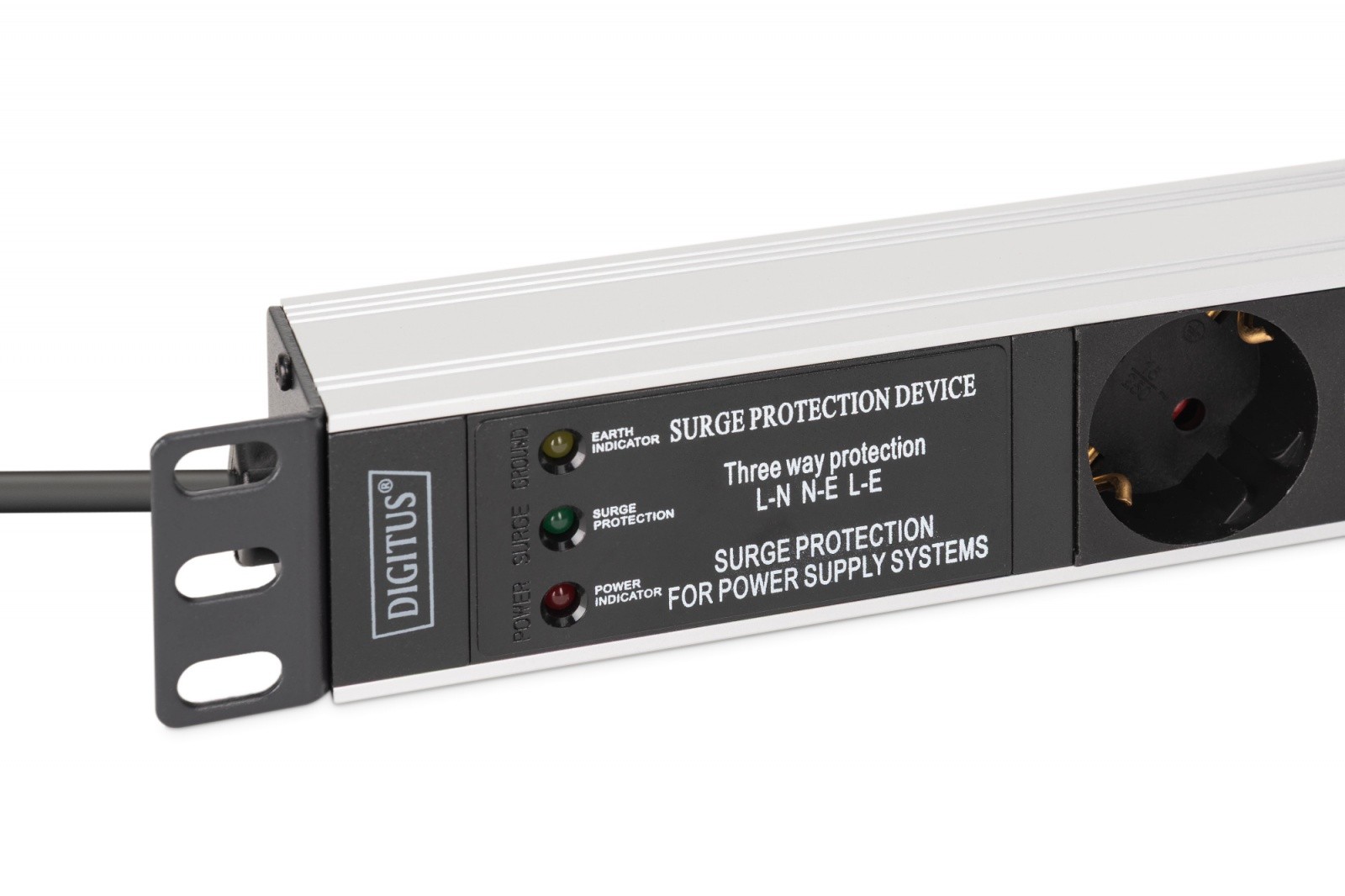 PDU letev za RACK 19" (7x Schuko), zaščita proti prenapetosti, EMI/RFI filter 3