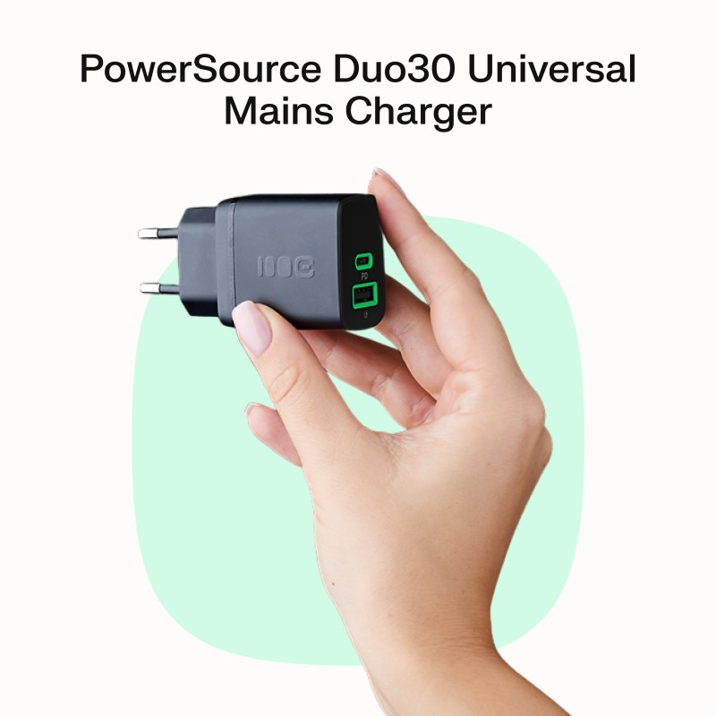 Omrežni polnilnik 30W, 1x USB-C, 1x USB-A, črn 4