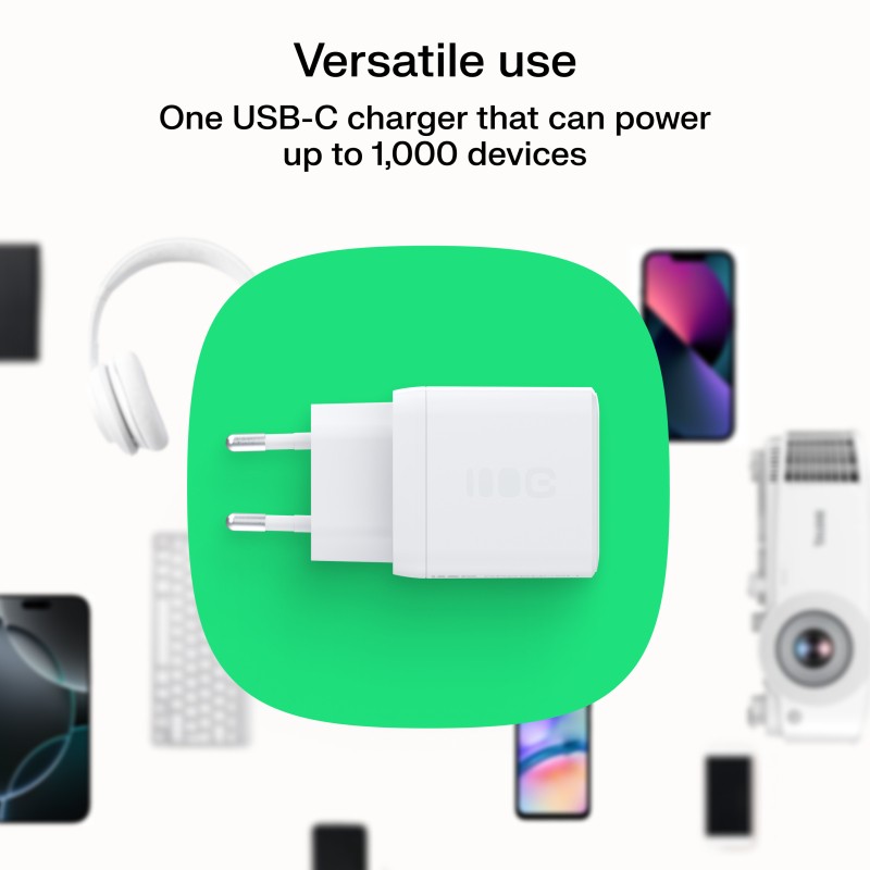 Zidni polnilnik Green Cell USB-C 30W, bela 6