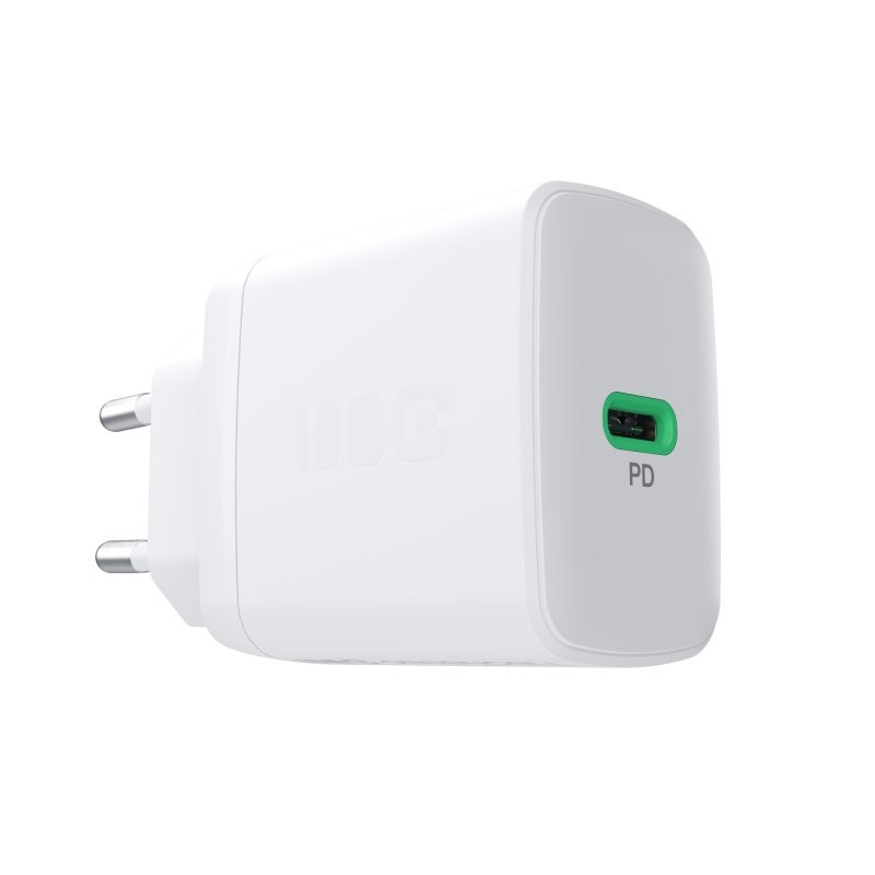 Zidni polnilnik Green Cell USB-C 30W, bela