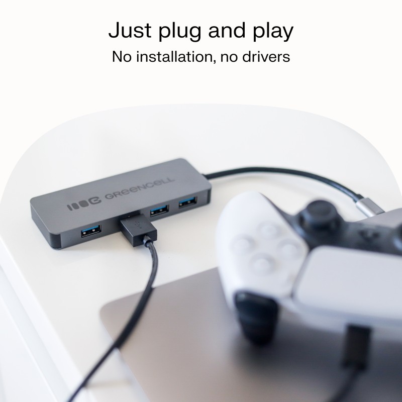 Green Cell USB-C HUB, 4x USB-A 3.0 6