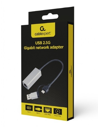 Omrežna kartica Gembird USB 3.1, 2.5 Gb/s, USB-A/USB-C 2
