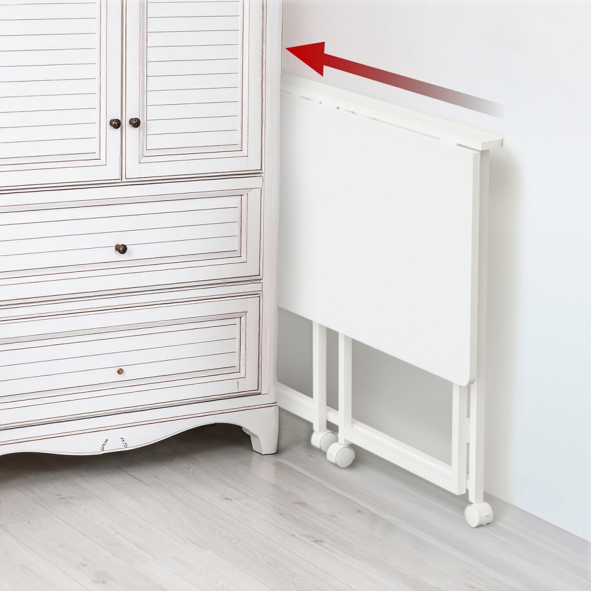 Pisalo/stojalo z kolesi MC-1250W, 100x50 cm, bela 3