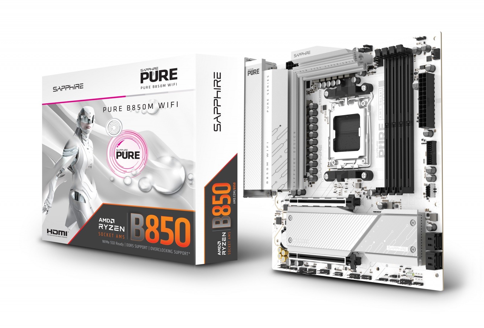 Sapphire PURE B850M WIFI matična plošča mATX, AMD B850, DDR5, AM5