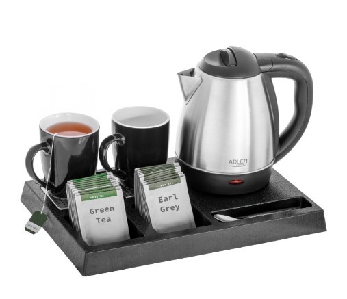Adler hotelski grelnik vode AD 1354, 1.2L inox s pladnjem 3
