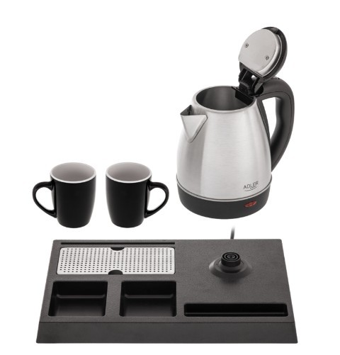 Adler hotelski grelnik vode AD 1354, 1.2L inox s pladnjem 5