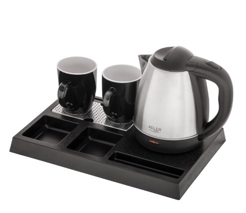 Adler hotelski grelnik vode AD 1354, 1.2L inox s pladnjem 6
