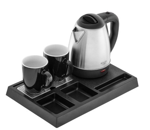 Adler hotelski grelnik vode AD 1354, 1.2L inox s pladnjem 7