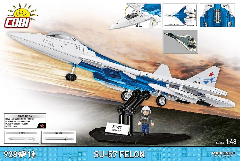 Cobi Klocki SU-57 Felon gradbeni bloki, 928 kosov 7
