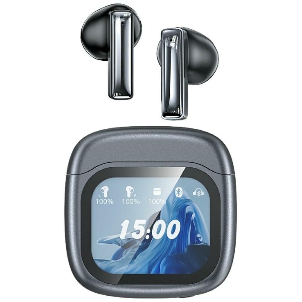 Bluetooth slušalke ENC TP100 5.4 TWS LCD črne