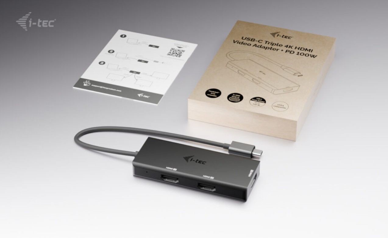 i-tec USB-C Triple 4K HDMI dokazna postaja, PD 100W 3