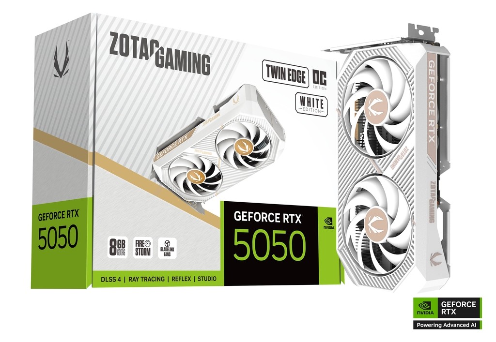 Grafična kartica GeForce RTX 5050 TWIN EDGE OC 8GB GDDR6, bela 2