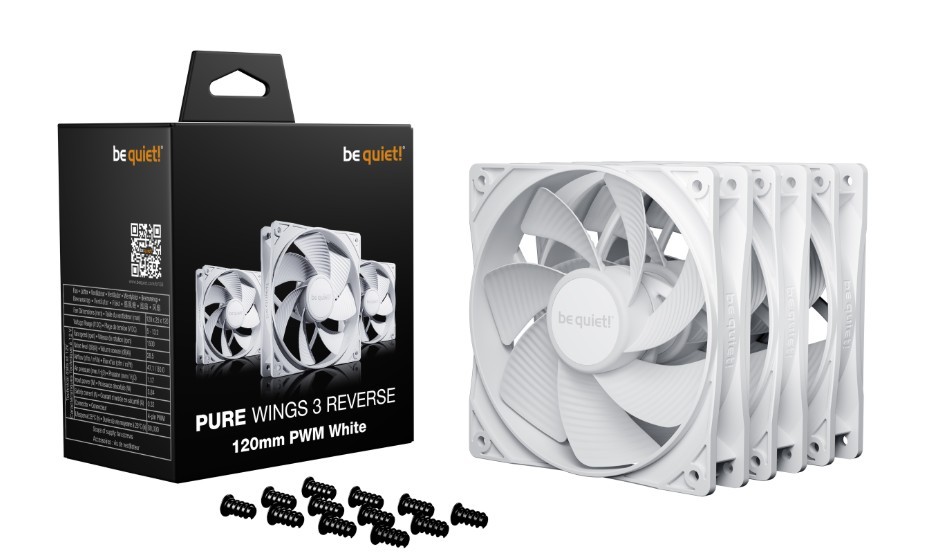 Ventilator Pure Wings 3 120mm PWM Reverse White (3-pak) 3