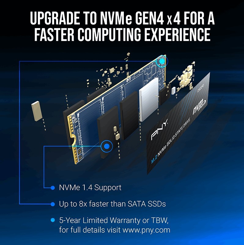 PNY CS2241 SSD disk 500GB M.2 NVMe 8