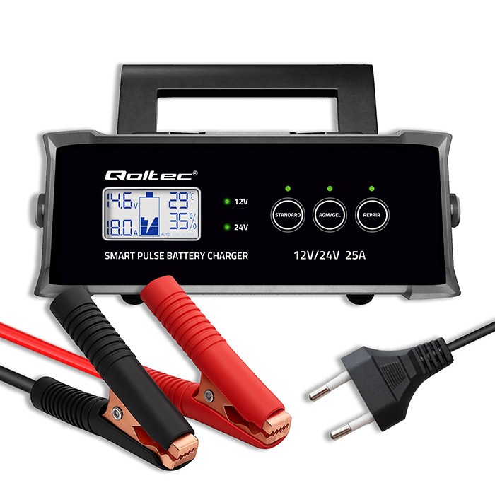 Avtomatski polnilnik 12V/24V 25A z LCD in funkcijo popravila 6