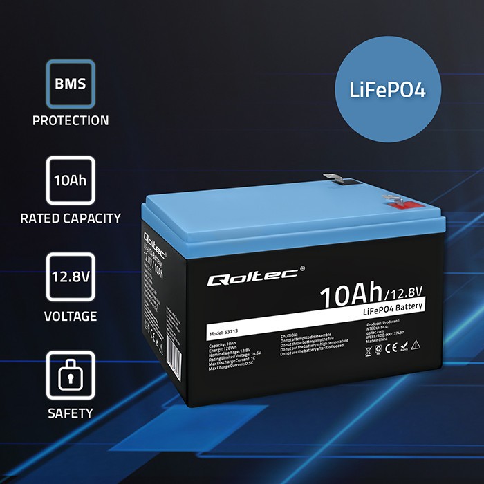 Akumulator LiFePO4 12.8V 10Ah 128Wh z BMS 2