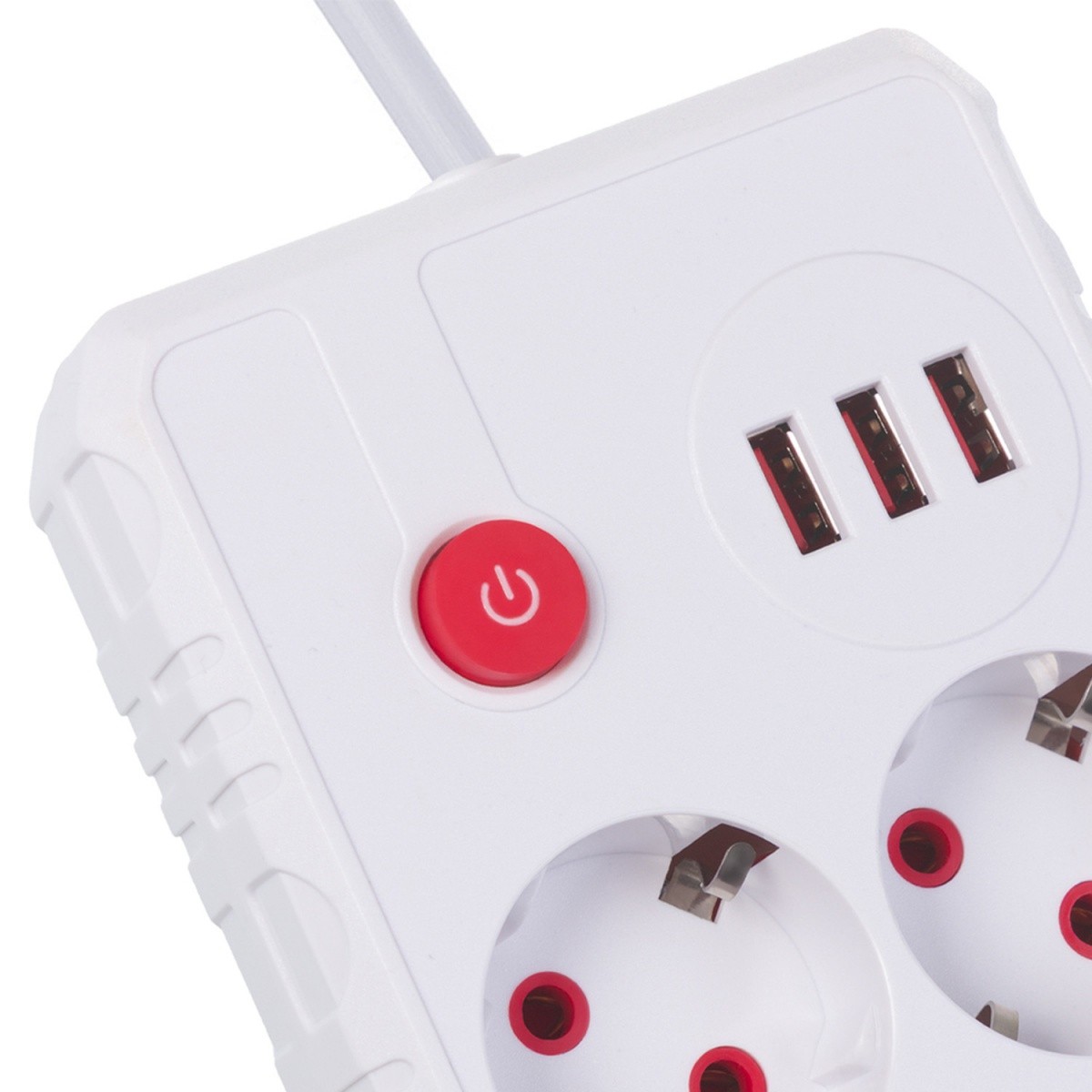 Napajalni trak MCE387 W, 2 vtičnici + 3x USB, 1.5m, bela 8