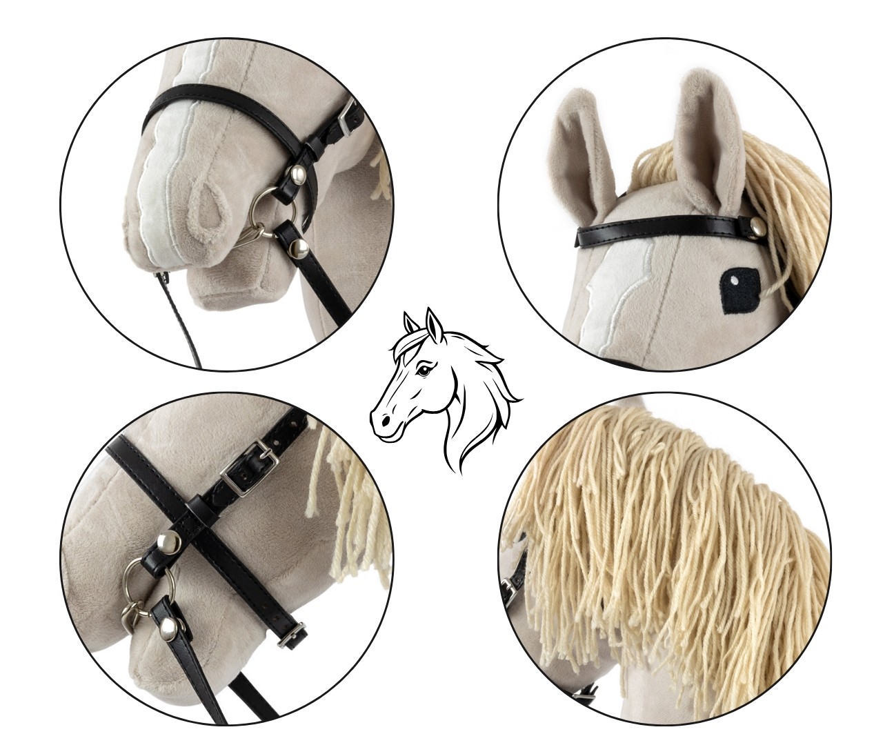Milly Mally Konj na palici Hobby Horse, svetlo siv 4
