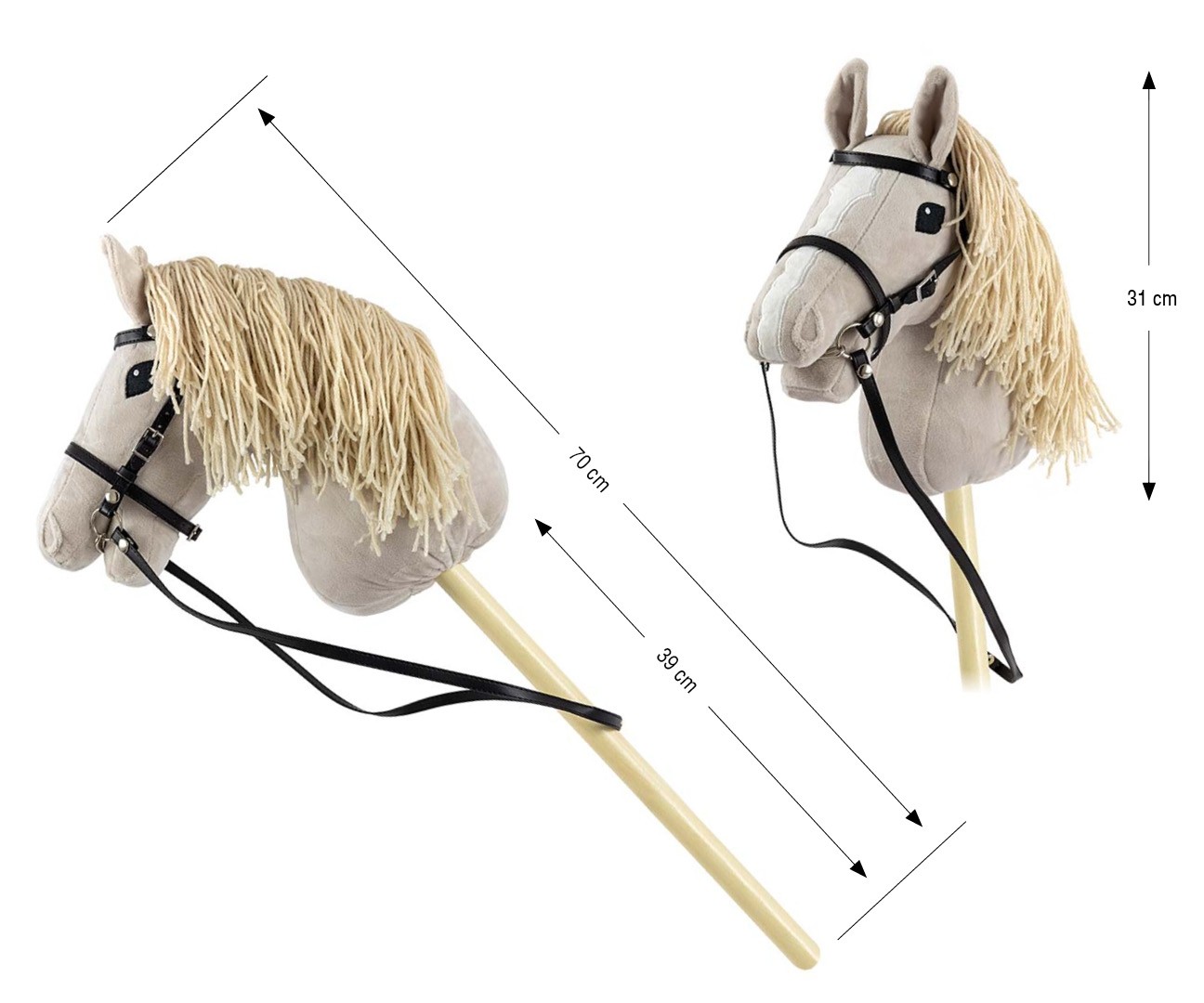 Milly Mally Konj na palici Hobby Horse, svetlo siv 5