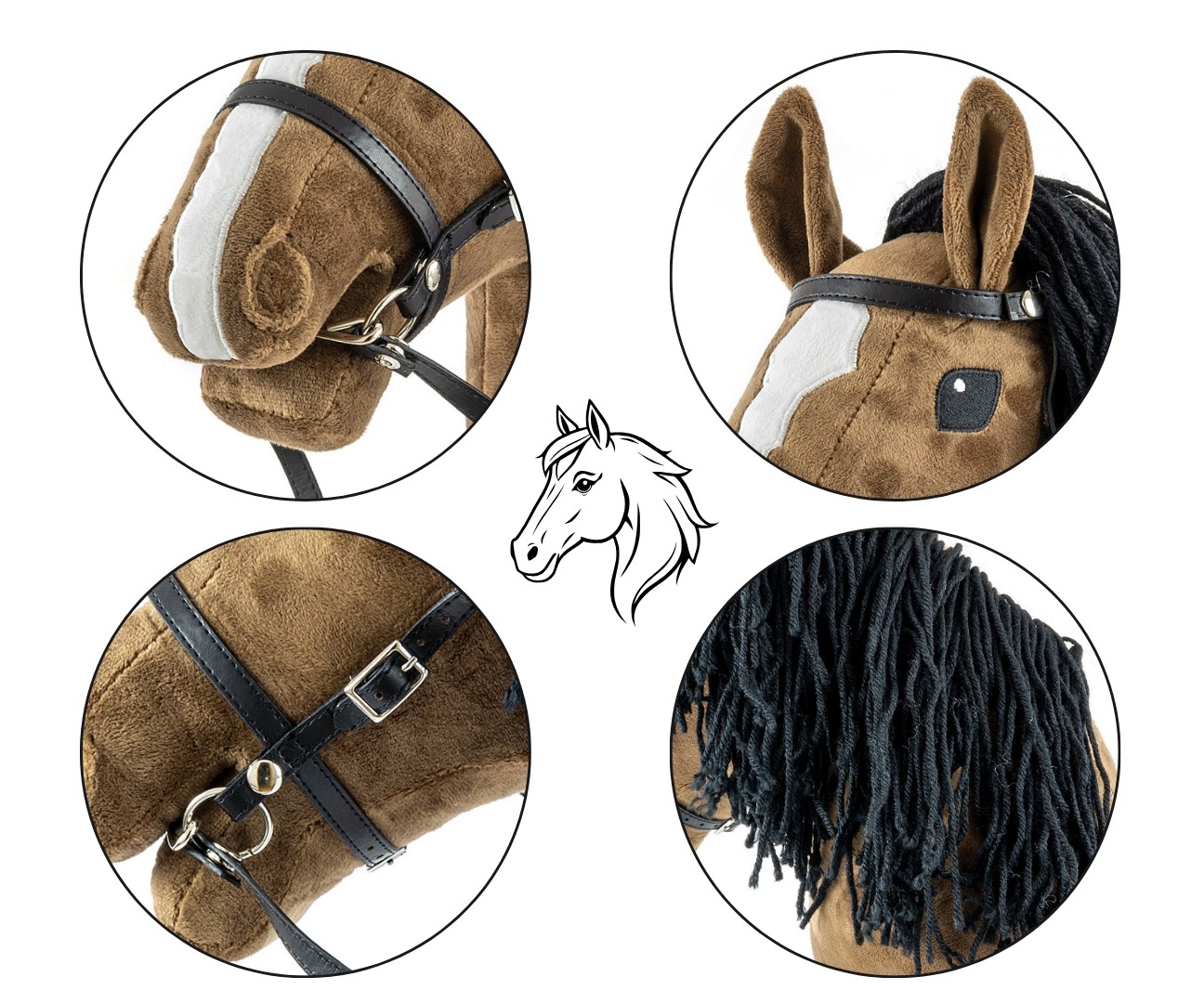 Milly Mally Konj na palici Hobby Horse, temno rjav 4