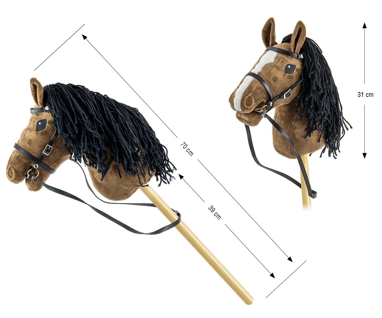 Milly Mally Konj na palici Hobby Horse, temno rjav 5