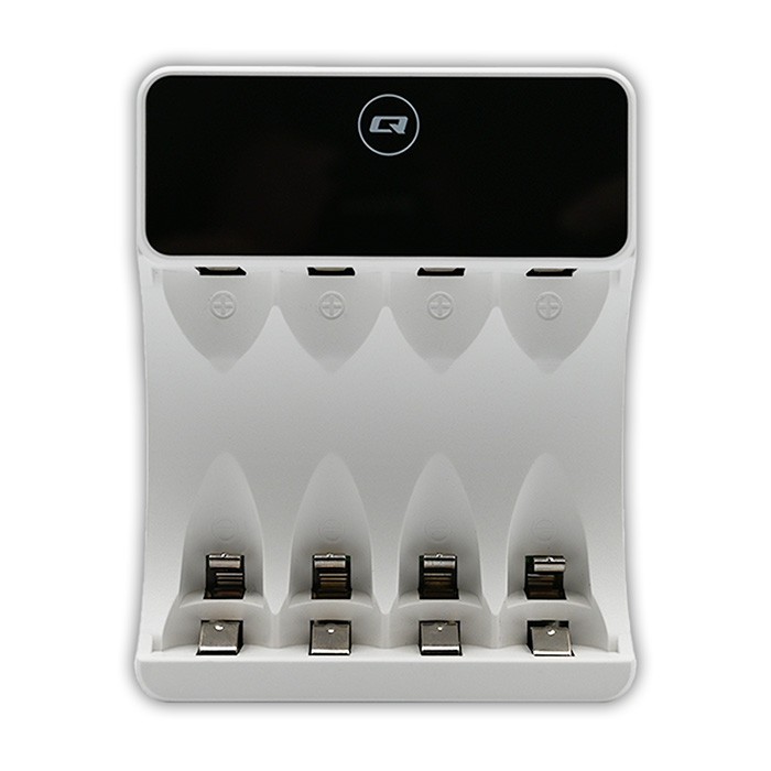 Polnilnik za baterije AAA/AA LCD, USB-C, bel 4