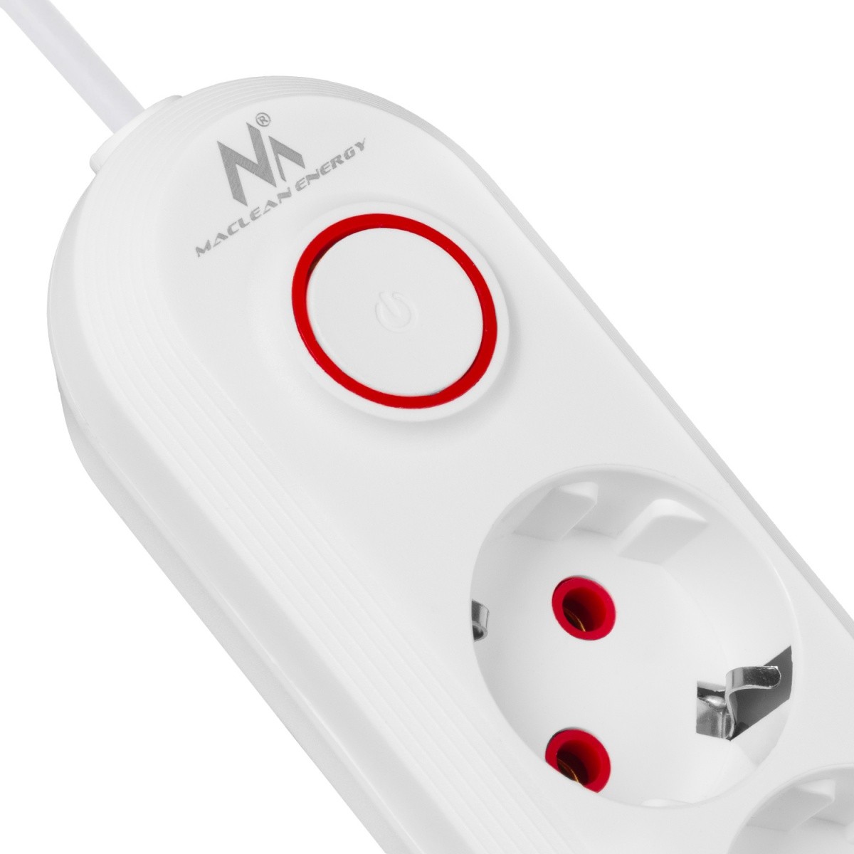 Napajalni kabel MCE194W: 3 vtičnice, 3x USB, 2.1A, bela 8