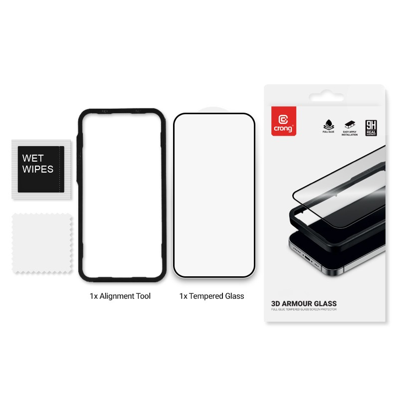CRONG 3D Armour Glass kaljeno steklo za iPhone 16 / 15 2