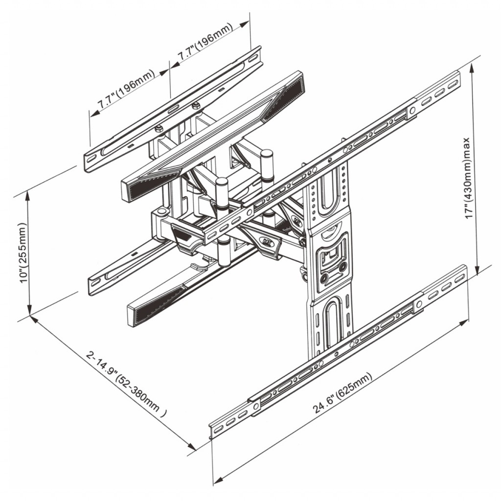 Stenski nosilec za TV 40-75" AR-99, prilagodljiv, 45 kg 5